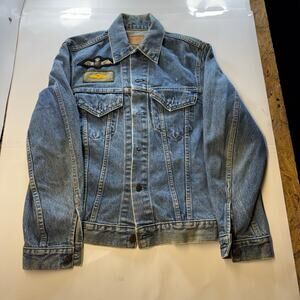 Levi Denim Jacket With Patches Size 36